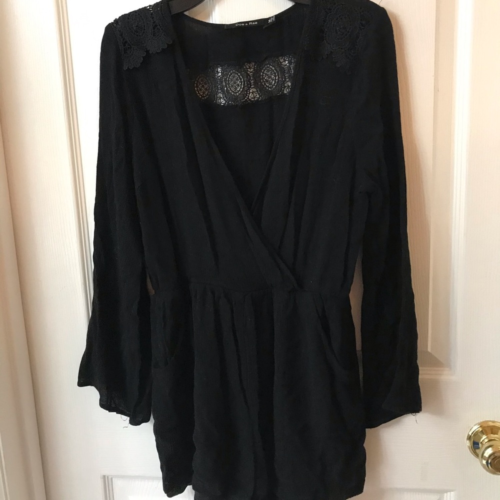 black romper with lace detail